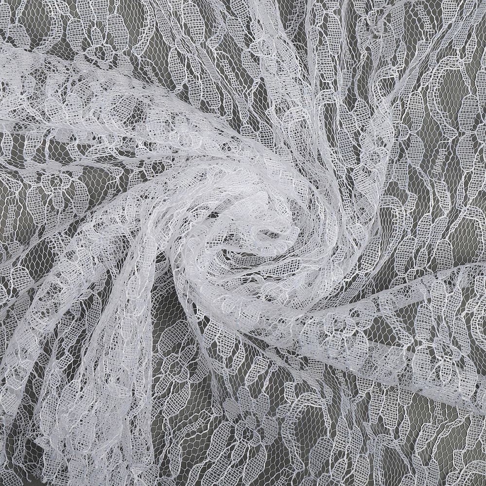 Ткань кружевная гипюр 35 г/м², 150 см / 45 метров, TBY.M0187.01, цв.белый
