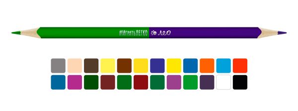 Карандаш двусторонний (набор) заточенный трехгранный 8х24 цв, Лео LGDCP-12