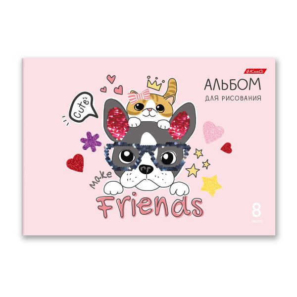 Альбом для рисования 100 г/м², A4 29х20.5 см, 8 л. на скобе, 20 шт, Маленькие радости 000682, Светоч 8АЛСК4_1_3_9