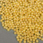 Бусины пластик (перламутр) ⌀4 мм, цв.A08 лимон, уп.500г (15000 шт), Magic4Hobby