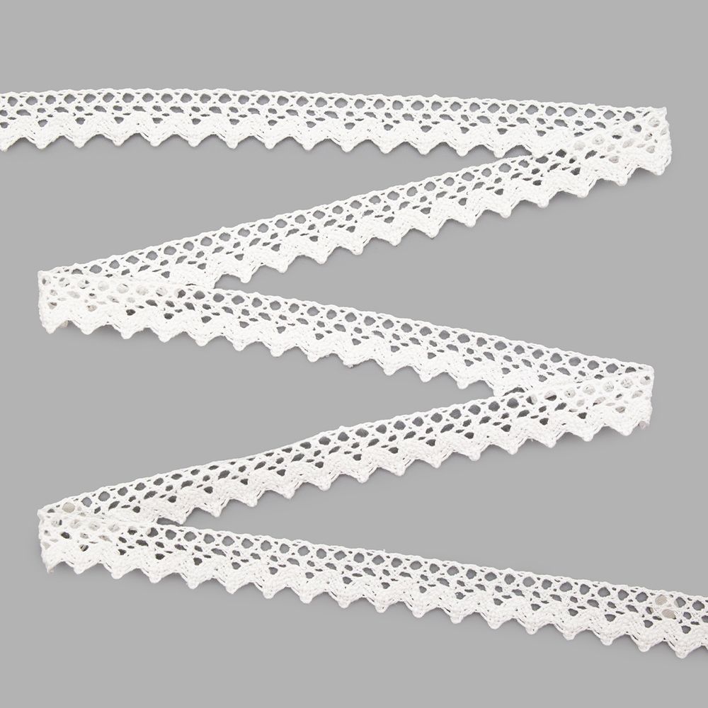 Кружево вязаное (тесьма) 16 мм / 25м, цв.белый
