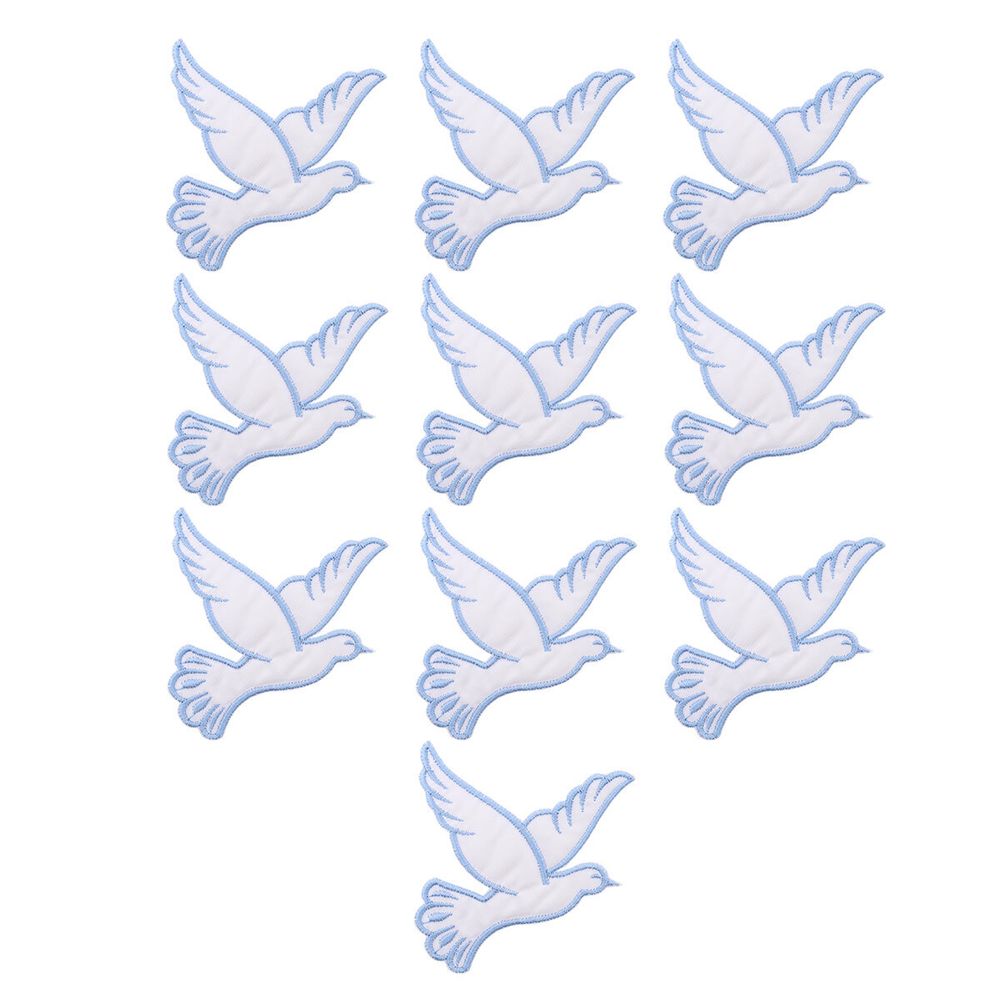 Термоаппликация Голубь, 73х80мм 10 шт (белый), 130501