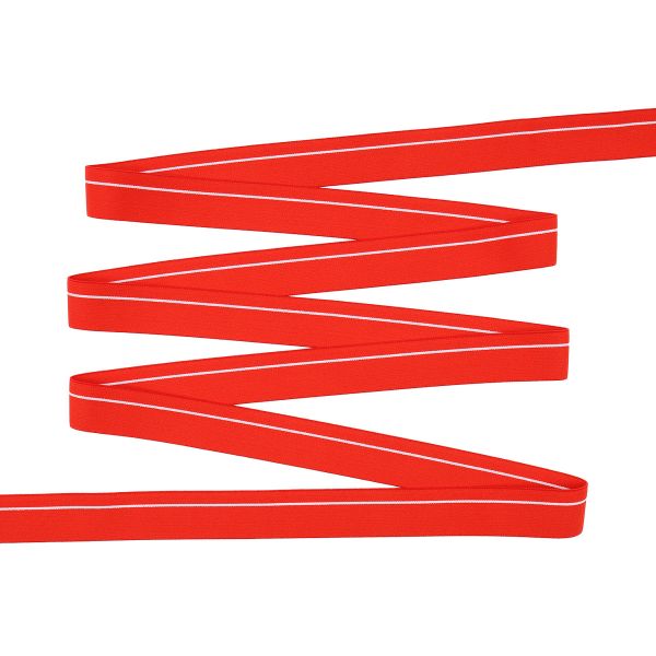 Резинка для мужских трусов и боксеров 30.0 мм / 25 метров, тканая мягкая, 21 г/м, красный/белый полоса