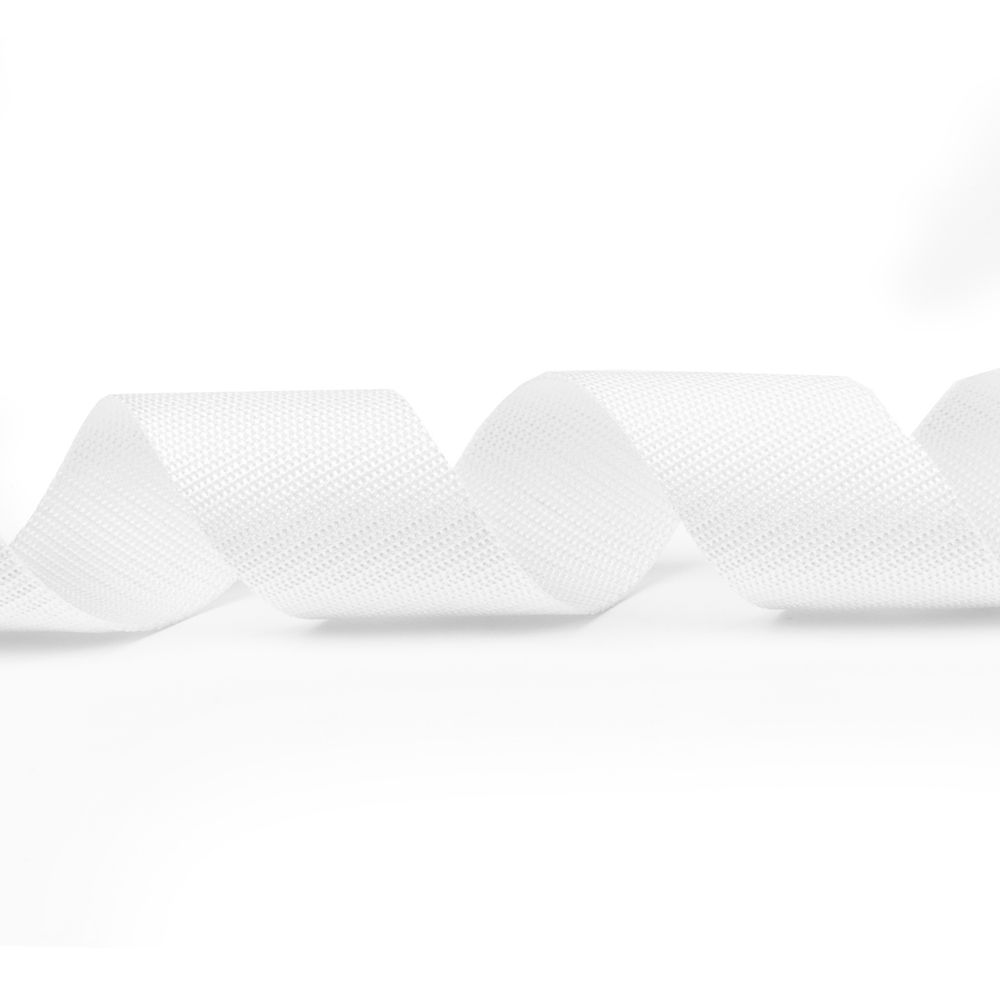 Стропа (ременная лента) 50 мм / 30 метров, толщ. 1.1 мм, [28 г/пог.м], 100% п/п, 1 белый, Gamma 3077