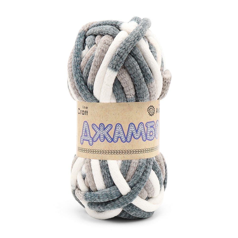 Пряжа Astra Premium (Астра Премиум) Джамбо / уп.1 мот. по 150 г, 13 м, 07 белый/серый