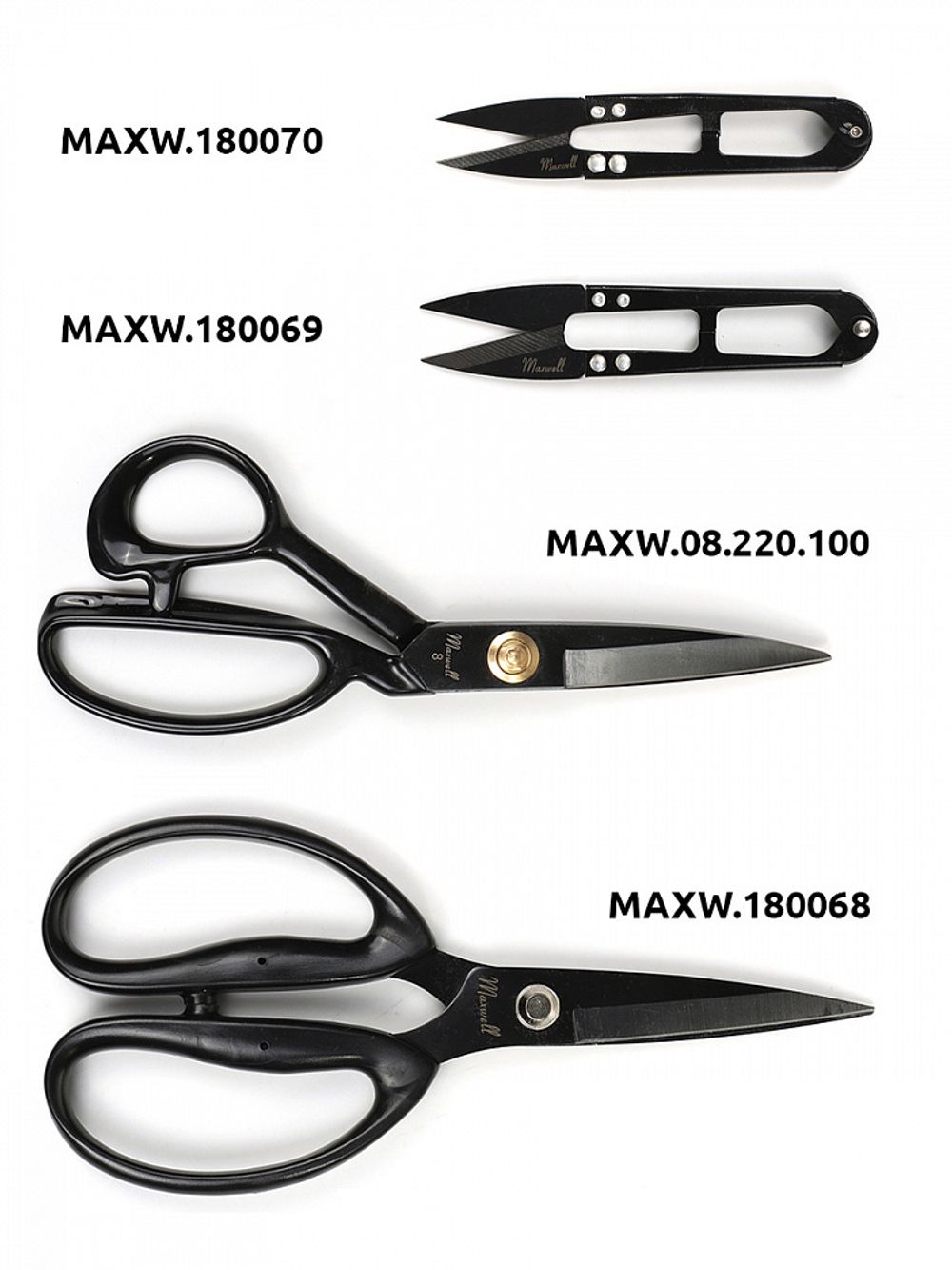 Ножницы снипперы для обрезки нитей 12.5 см S112 Maxwell Black premium, 1 шт
