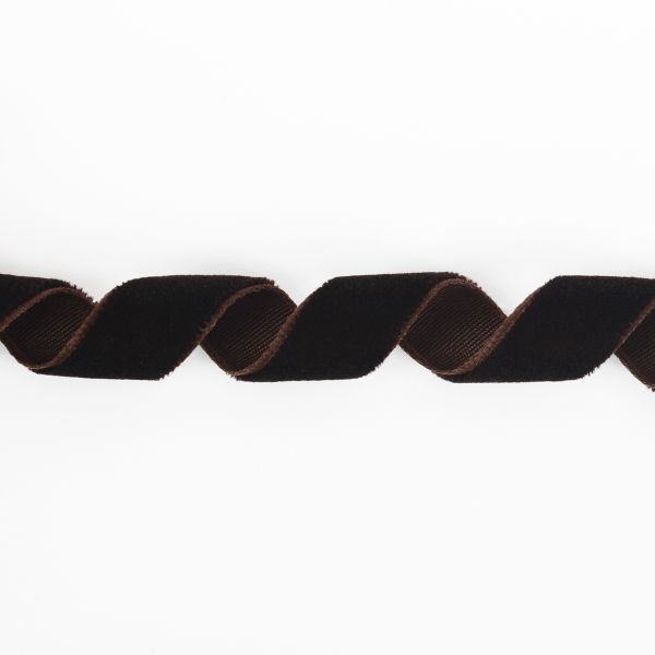 Лента бархатная (тесьма) 12.0 мм / 16.5±1 метра, 100 т.коричневый, Blitz VR-12