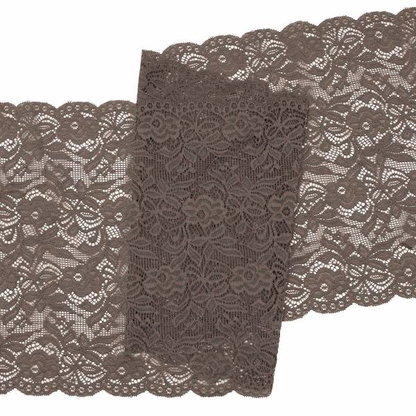 Кружево бельевое эластичное 300 мм / 3.4 метра, цвет шиншилла