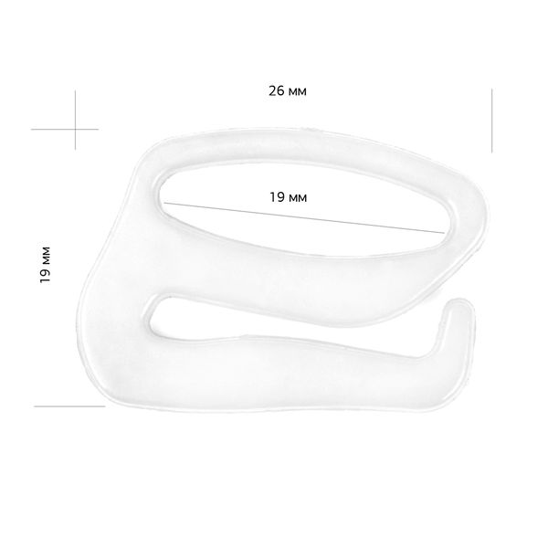 Крючки для бюстгальтера пластик 20.0 мм, 100 шт, белый