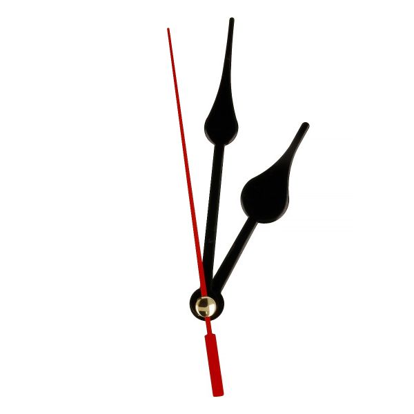 Стрелки для часовых механизмов (часовая/минутная/секундная) ЧМС, 5 шт, 60/82/77 мм, ( черный/красный)