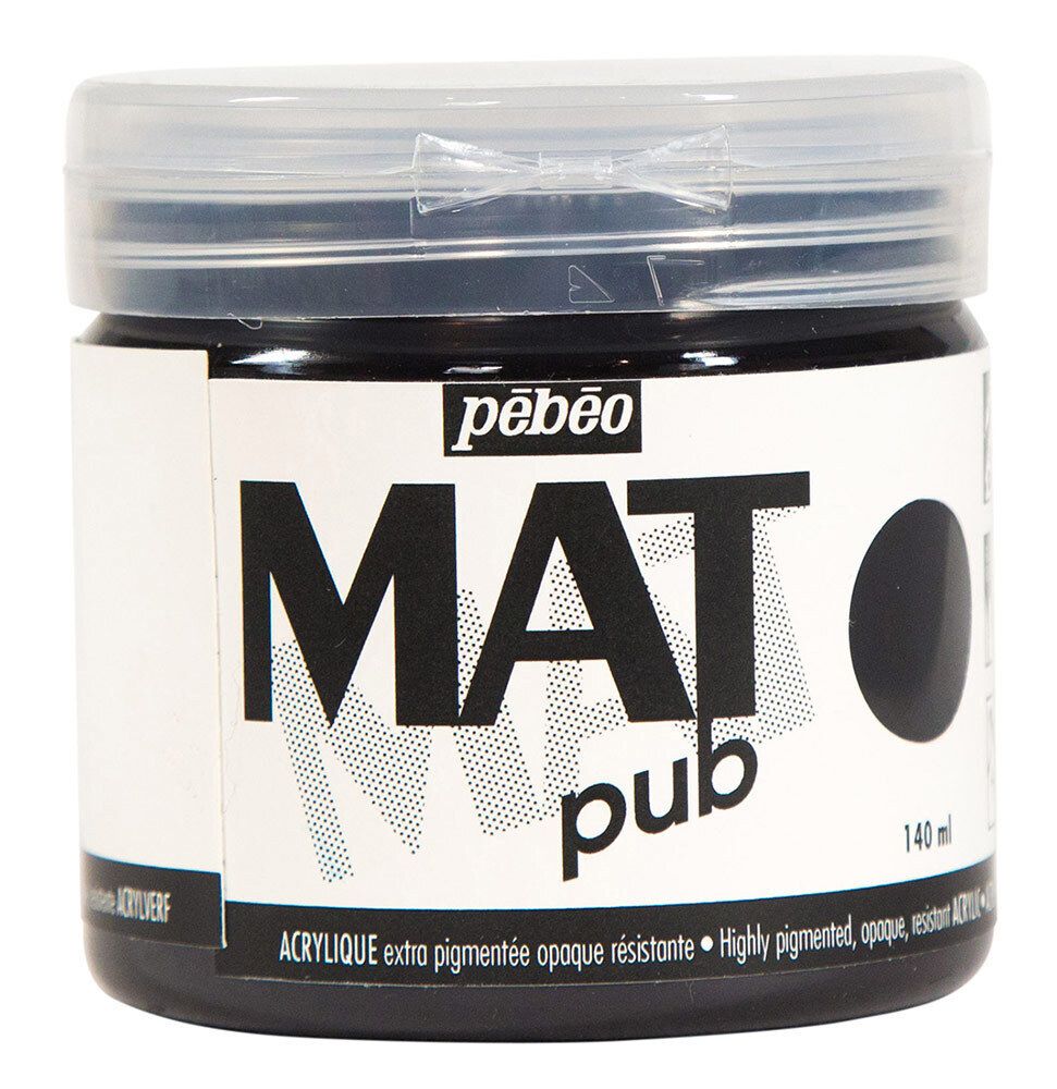 Краска акриловая экстра матовая Mat Pub 1, 140 мл, 256024 черный, Pebeo