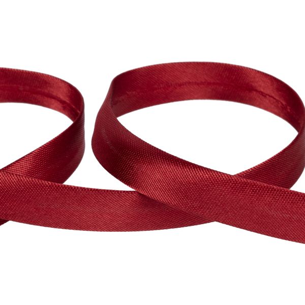 Косая бейка атласная 15 мм / 132±1 метра, В084 т.бордовый, NGK-15P