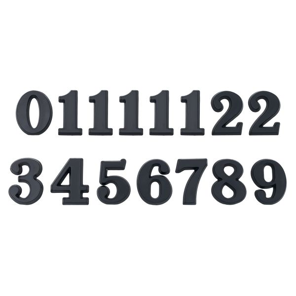 Цифры арабские для часов, высота 20 мм, пластик (ZB-10051 черный)