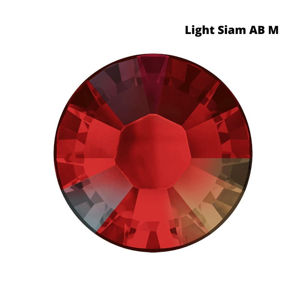 Стразы Swarovski клеевые плоские 2028HF, ss 6 (2 мм), Light Siam AB M, 144 шт