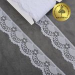 Кружево отделочное в стиле "трикотаж" 40 мм, диз. 278, цв.01 белый, уп. 27,4 м