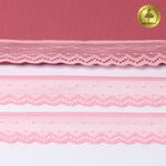 Кружево эластичное (стрейч) 25 мм, 8028, цв.F134 розовый уп.50м, Kruzhevo