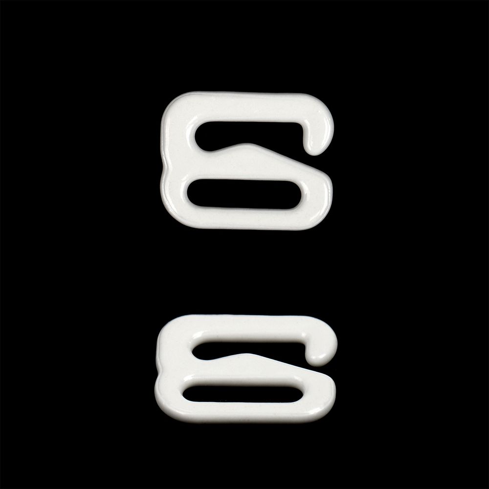 Крючки для бюстгальтера металл 8.0 мм, 01 белый, 20 шт