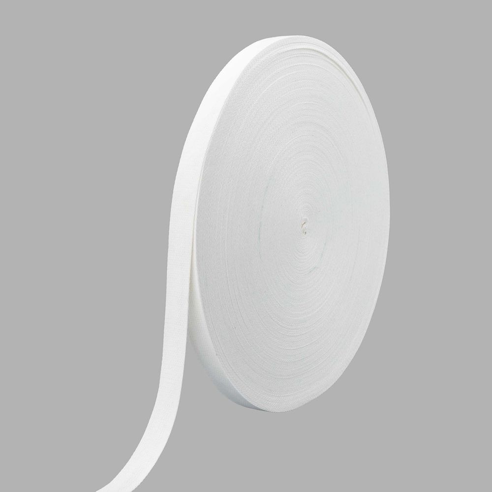 Стропа (ременная лента) 26 мм / 100 метров, [17.55 г/пог.м], матовая, имитация хлопка, 07 белый, 3Al357