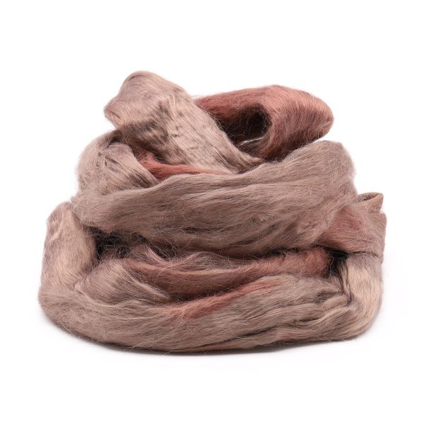 Шерсть для валяния вискоза 100%, 50 гр., цв.1438 мультиколор т.бежевый, 1 шт