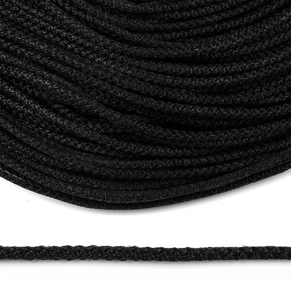 Шнур полипропилен круглый ⌀4.0 мм / 100 метров, черный