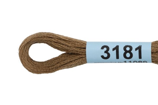 Мулине Gamma 100% хлопок, цв.3181 св.коричневый, 24 мотка по 8 метров