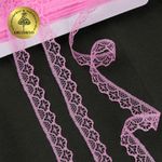 Кружево отделочное в стиле "трикотаж" 12 мм 150-2 цв.218A ярк.розовый, уп.27,4м