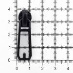 Слайдер (замок) для молнии спираль Т5 (5 мм), черный/прозрачный С5 33х12 мм, 20 шт, ГУБ10355