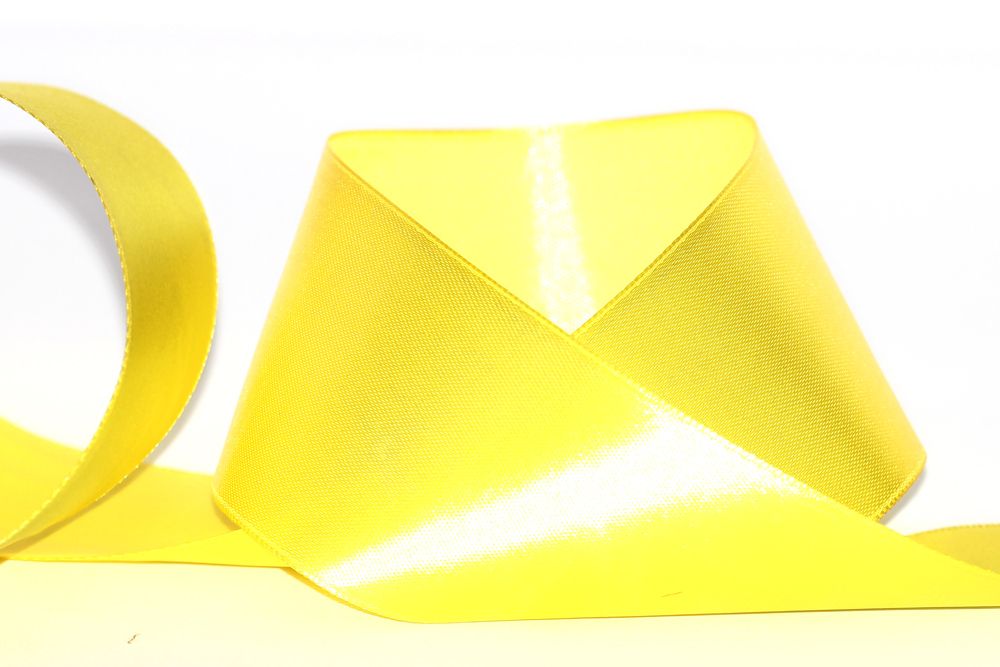 Лента атласная 1-сторонняя 50.0 мм / 33±2 метра, 015 желтый, Gamma
