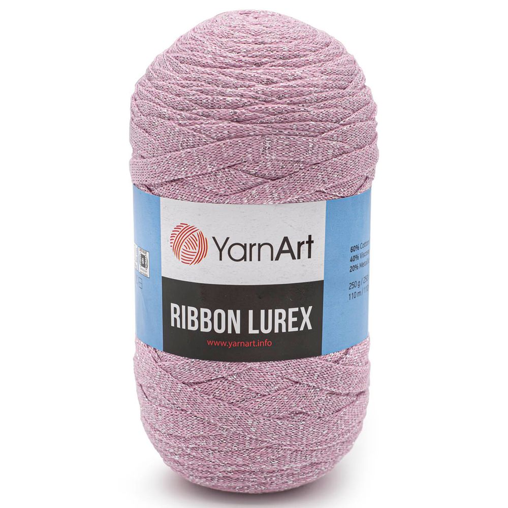 Пряжа YarnArt (ЯрнАрт) Ribbon Lurex / уп.4 мот. по 250 г, 110м, 732 розовый