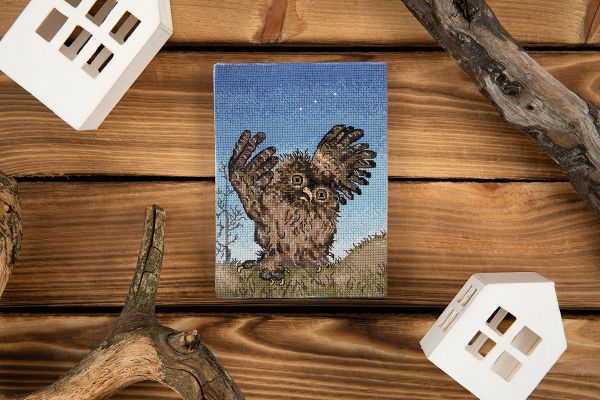 Набор для вышивания нитками Panna, Союзмультфильм. Обложка для паспорта. Ежик в тумане, 20х13.5 см