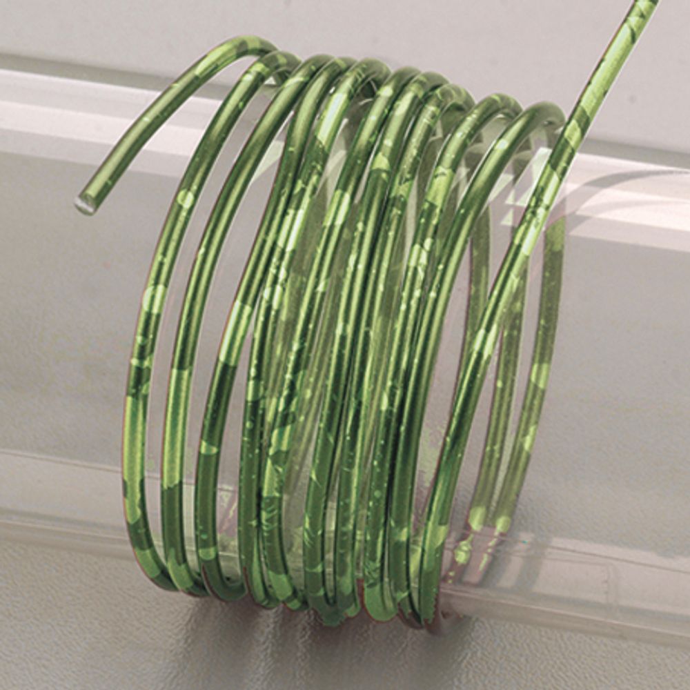 Алюминиевая ювелирная проволока, двухцветная 2 мм, 2 м, св.зеленый, лимонный, Efco