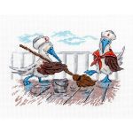 Набор для вышивания нитками МП Студия, Наводим чистоту 12х17см