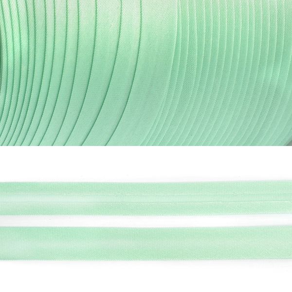 Косая бейка атласная 15 мм / 132±1 метра, BS, 597636, цв.F250 мятный