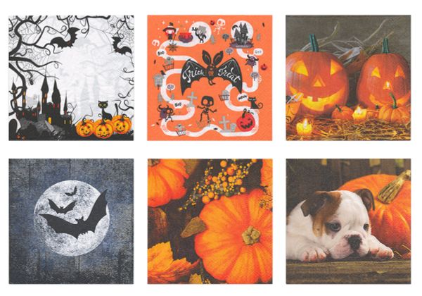 Салфетки для декупажа ассорти, 6 шт, Хэллоуин, Love2art SDP №0721-02