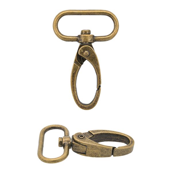 Карабин металл 25.0 мм (48х32 мм), цв.латунь, 20 шт