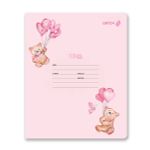 Тетрадь ученическая школьная, блёстки, A5 12 л. на скобе 65 г/м², белизна 100% 25 шт клетка, 01408 Мишутка, Светоч Т168