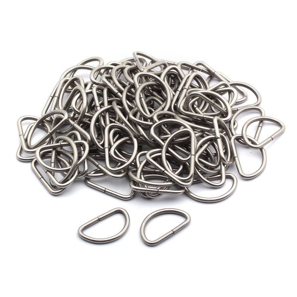 Полукольцо сварное металл внутр. 25 мм (внешн. 31х20 мм, ⌀3 мм), 100 шт, серебро ГР, 6070