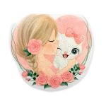 Термотрансфер M №02, 1 шт, M-211 девочка с котенком 13.4х13 см, Gamma "M" №02