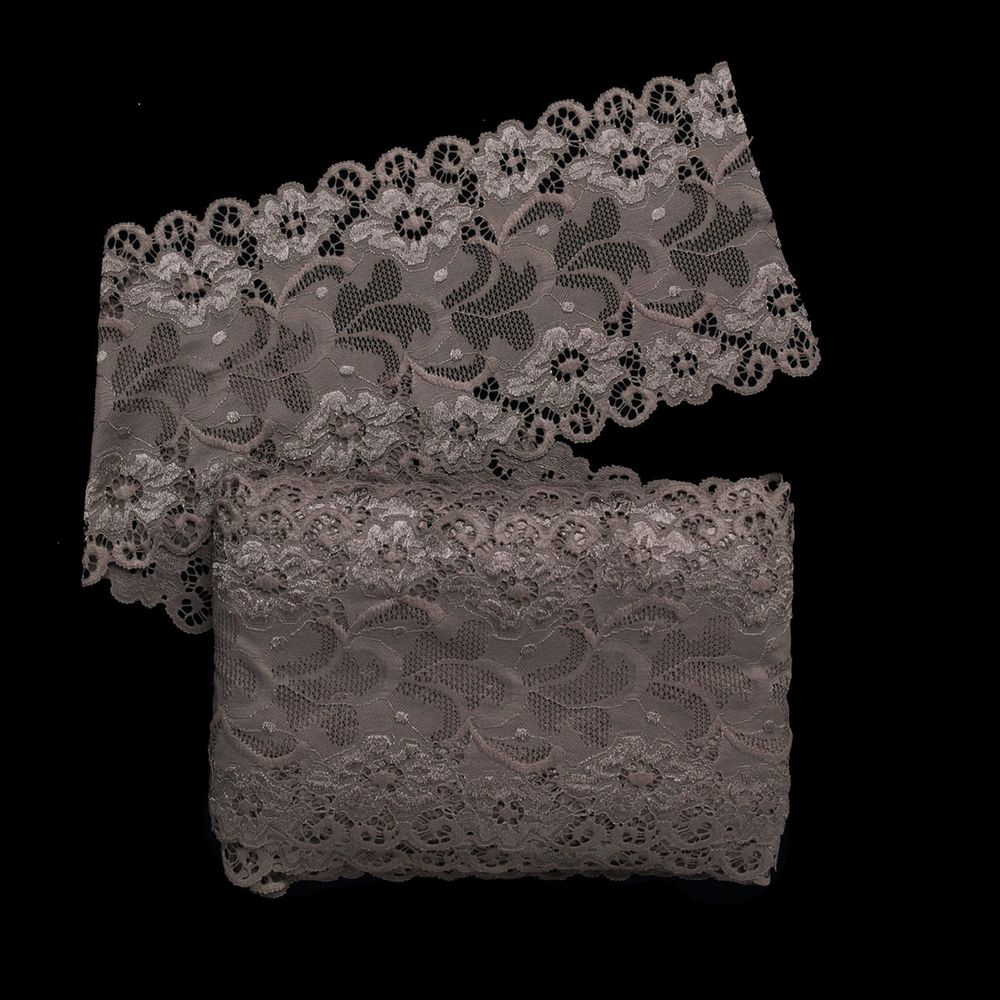 Кружево бельевое эластичное 150 мм / 13.72 м, цв. C072 шиншилла