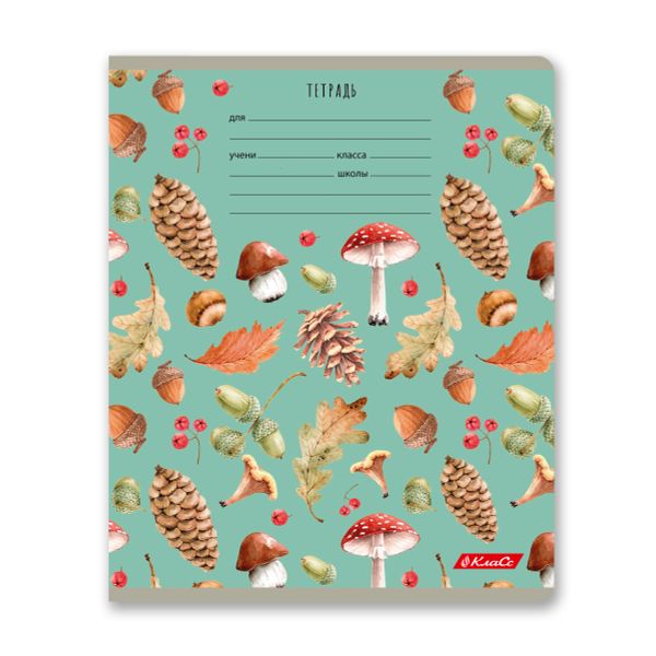 Тетрадь ученическая школьная, выборочный лак, A5+ 24 л. на скобе 65 г/м², белизна 100% 30 шт, клетка, 000715 Живой лес, Светоч 24ТЕТк-003