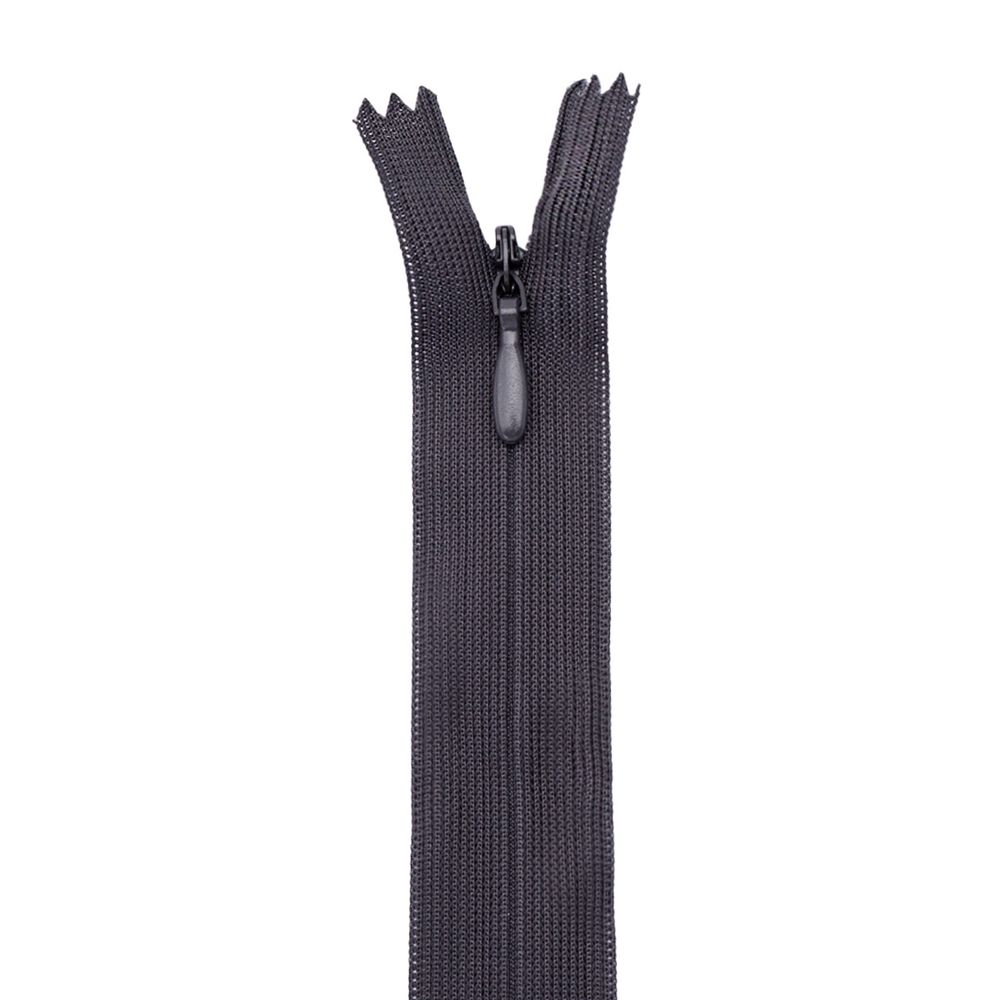 Молния потайная (скрытая) Т3 (3 мм) 1 зам., н/раз., 20 см, т.серый, 31218 / 20, 10 шт