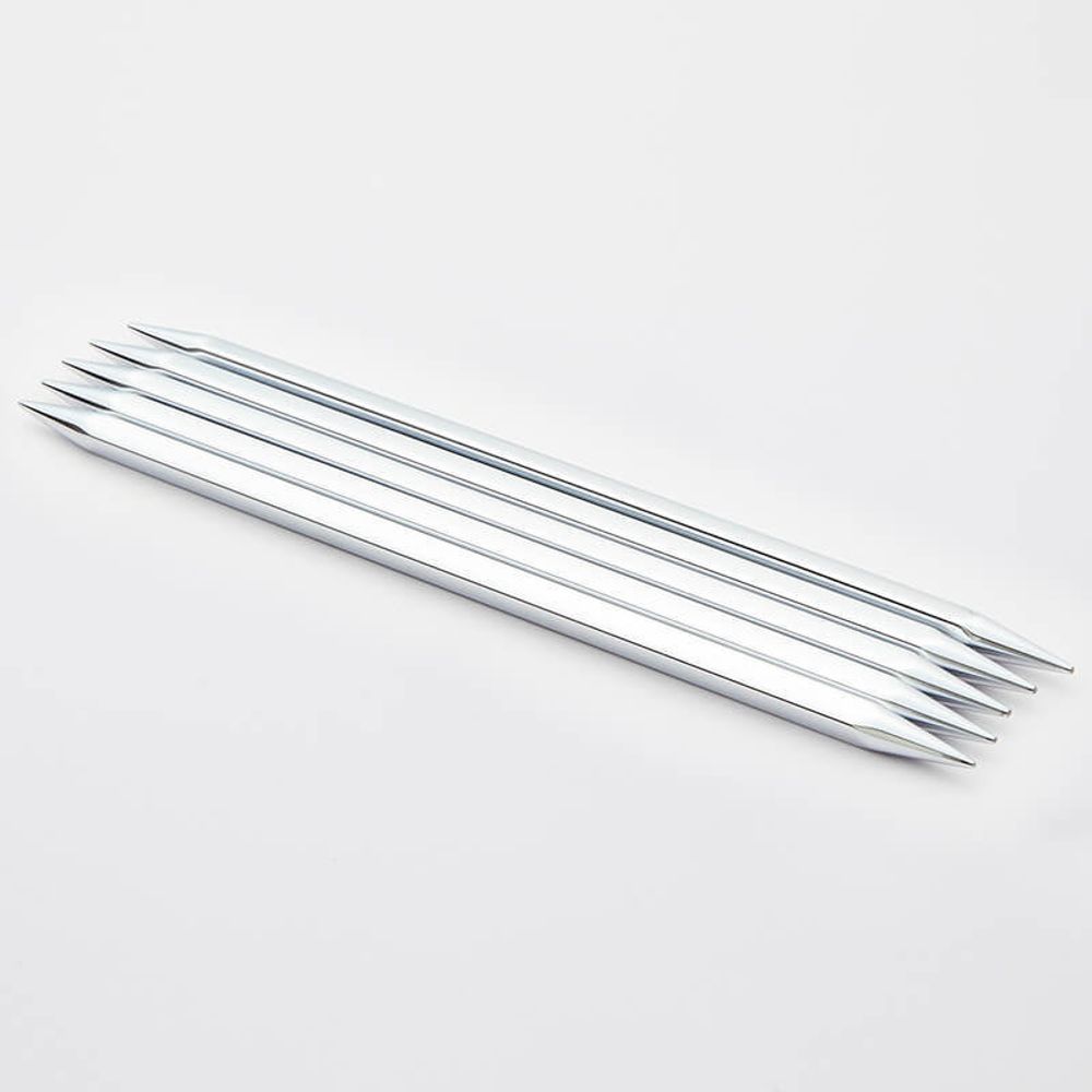 Спицы чулочные Knit Pro Nova cubics 6 мм / 20 см, никелированная латунь, серебристый, 5 шт, 12133