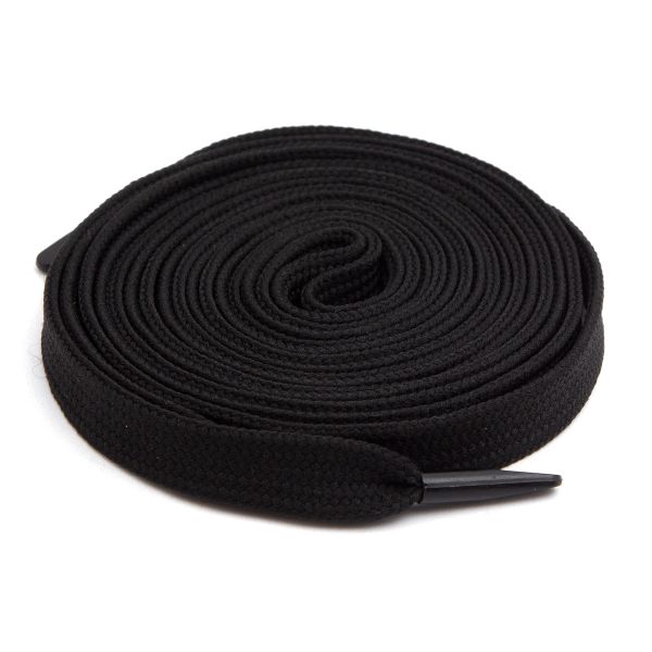 Шнурки плоские с металлическим наконечником 10.0 мм / 130 см, 1 пара (2 шт), черный, 6220-0134