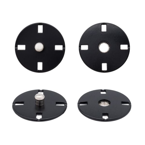 Кнопка пришивная металл ⌀18.0 мм, 10 шт, матовый черный, KN13