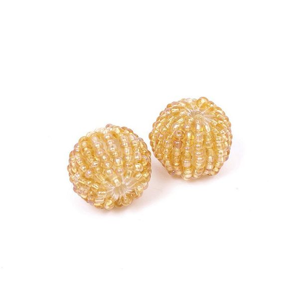 Бусины пластик ⌀20 мм, in ⌀4 мм, цв. 2 желтый, Tesoro