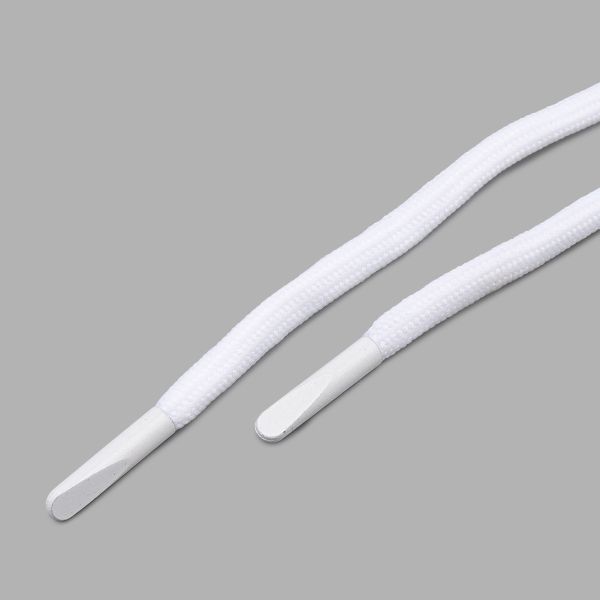 Шнурки круглые с металлическим наконечником 4.0 мм / 130 см, 50 пар (100 шт), белый, 6220-0133