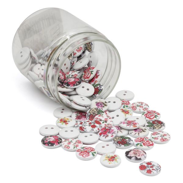 Украшения декоративные пуговицы деревянные Розы, 15 мм, 100 шт