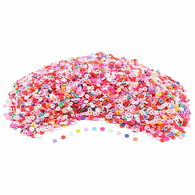 Бусины полимерная глина ⌀6 мм, плоские, 500 г, Astra&Craft (B2 малиновый микс)