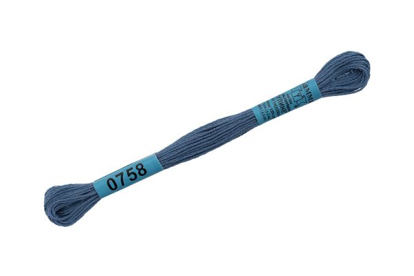 Мулине Gamma 100% хлопок, цв.0758 серо-синий, 24 мотка по 8 метров