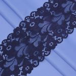 Кружево бельевое эластичное 150 мм / 3.4 метра, цвет темно-синий